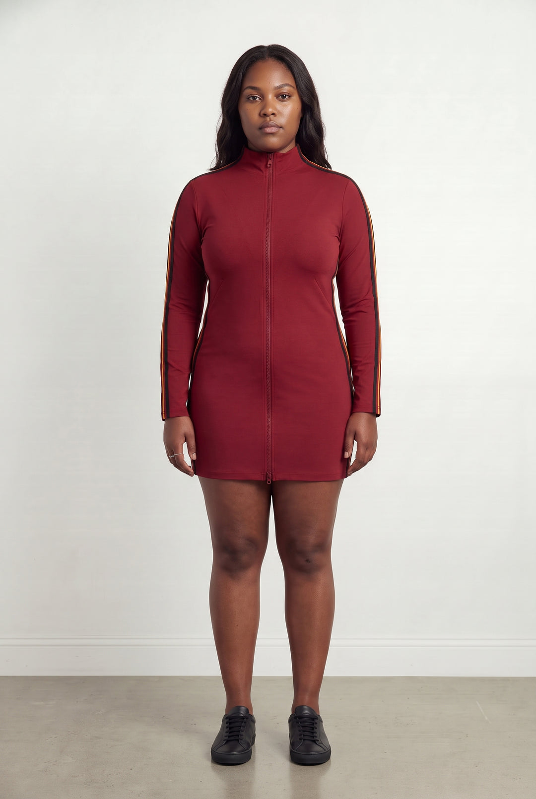 Robe Zippée Bordeaux et Noir - Taille XL/42 de la marque Indies | PARAD119216 - Vendu par Paradigme - Image 1