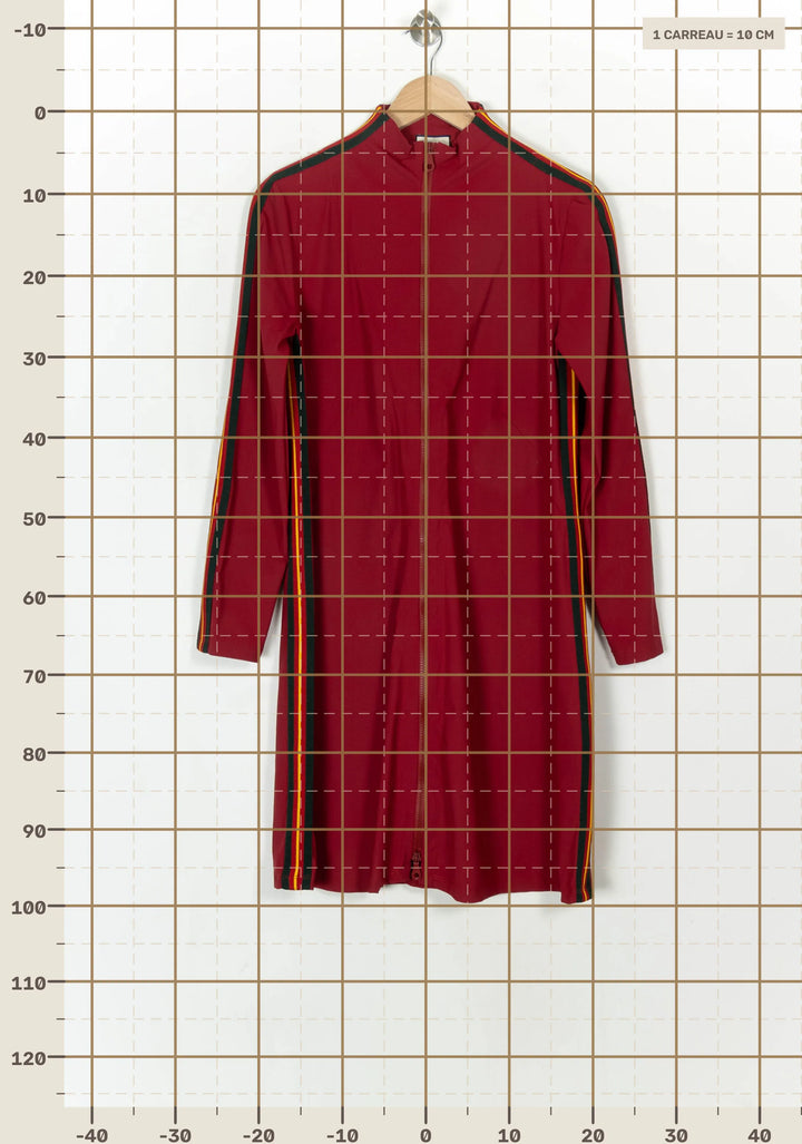 Robe Zippée Bordeaux et Noir - Taille XL/42 de la marque Indies | PARAD119216 - Vendu par Paradigme - Image 4
