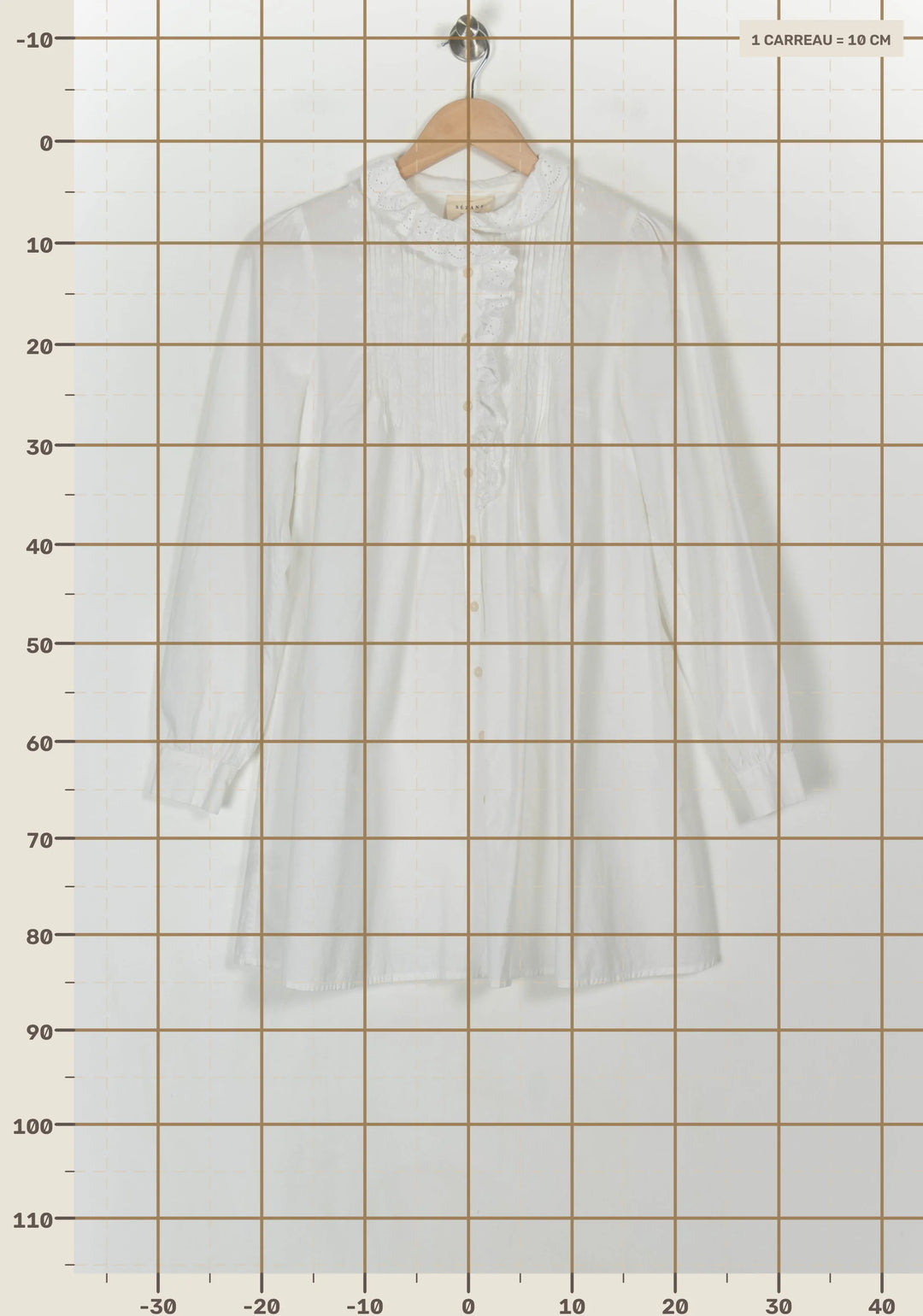 Robe Chemise Blanche - Taille XS/34 de la marque Sézane | PARAD119223 - Vendu par Paradigme - Image 4