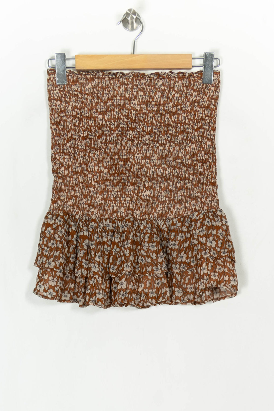 Jupe Volantée Marron et Blanche - Taille S/36 de la marque Kookai | PARAD119236 - Vendu par Paradigme - Image 5