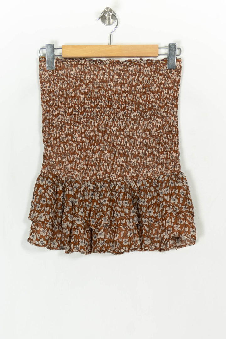 Jupe Volantée Marron et Blanche - Taille S/36 de la marque Kookai | PARAD119236 - Vendu par Paradigme - Image 5