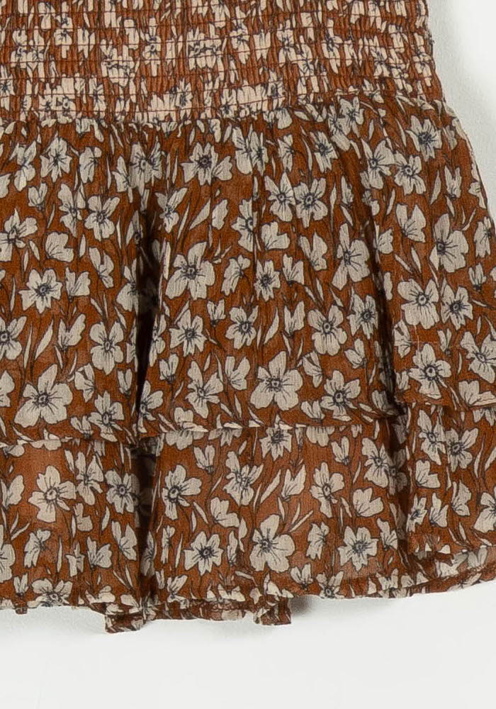 Jupe Volantée Marron et Blanche - Taille S/36 de la marque Kookai | PARAD119236 - Vendu par Paradigme - Image 3