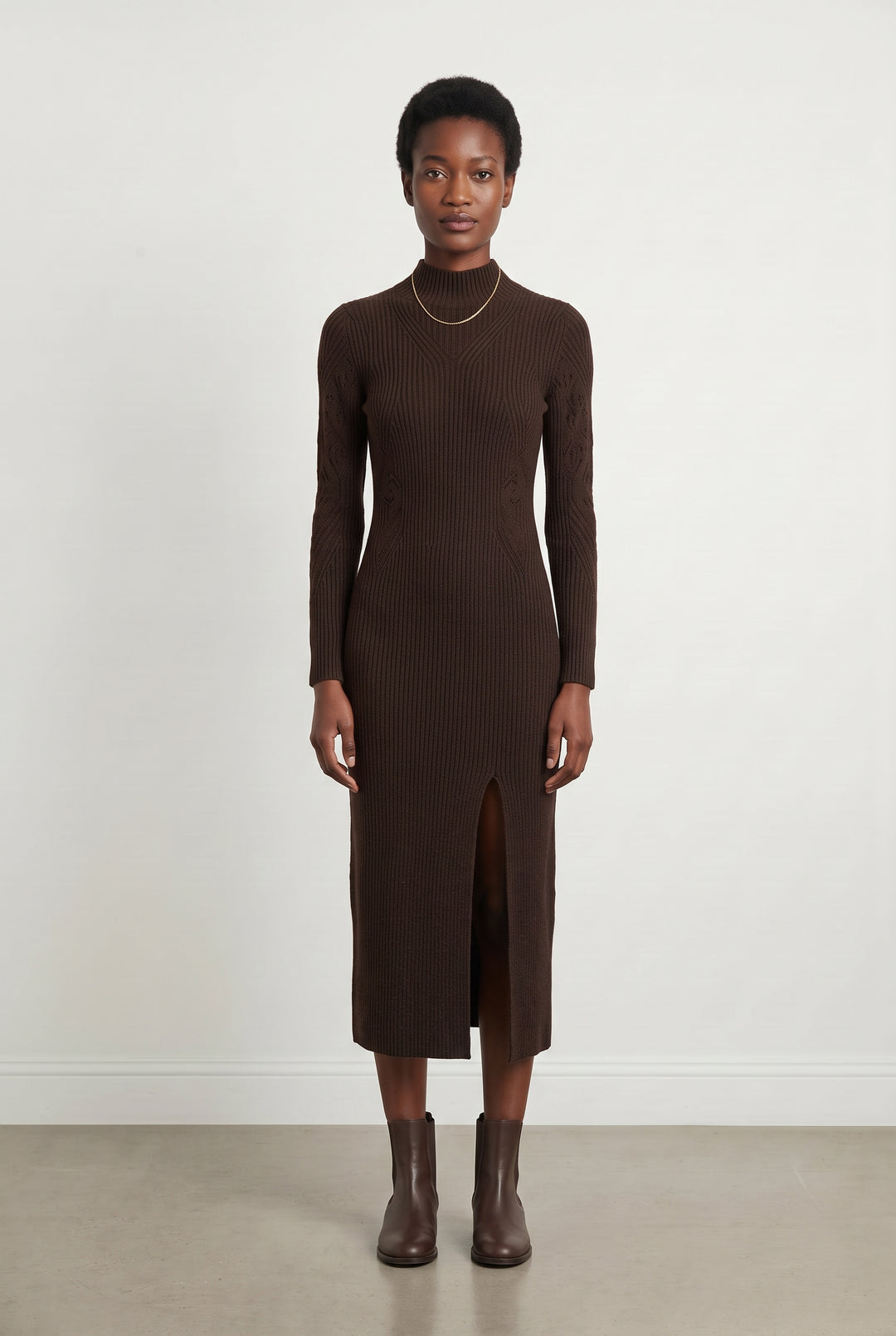 Robe Longue Marron - Taille XS/34 de la marque ba&amp;sh | PARAD119237 - Vendu par Paradigme - Image 1