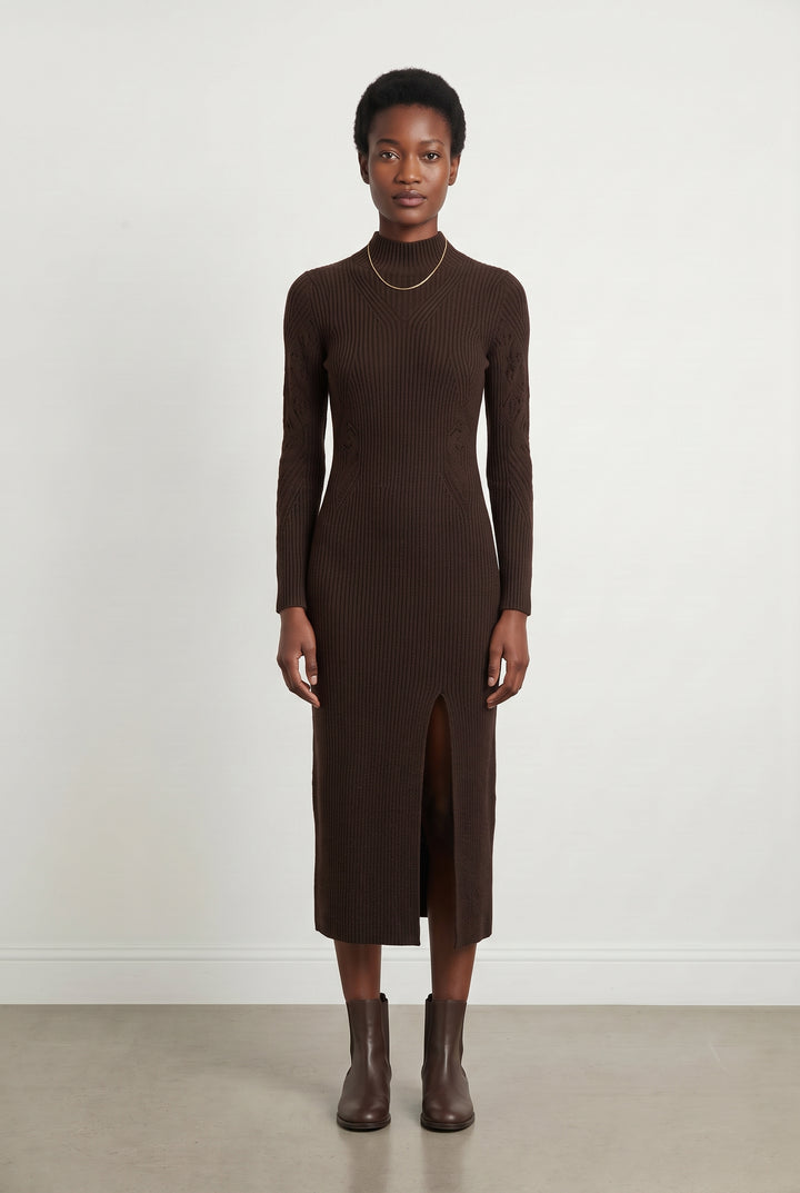 Robe Longue Marron - Taille XS/34 de la marque ba&amp;sh | PARAD119237 - Vendu par Paradigme - Image 1