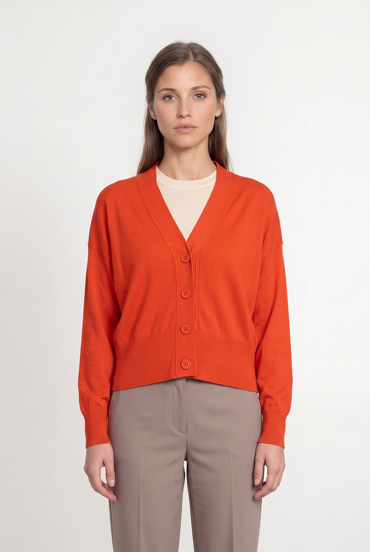 Cardigan Orange - Taille S/36 de la marque La Fée Maraboutée | PARAD119257 - Vendu par Paradigme - Image 1