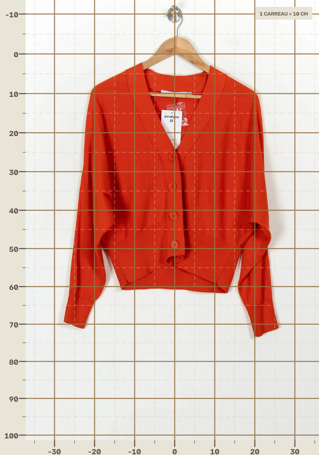 Cardigan Orange - Taille S/36 de la marque La Fée Maraboutée | PARAD119257 - Vendu par Paradigme - Image 4