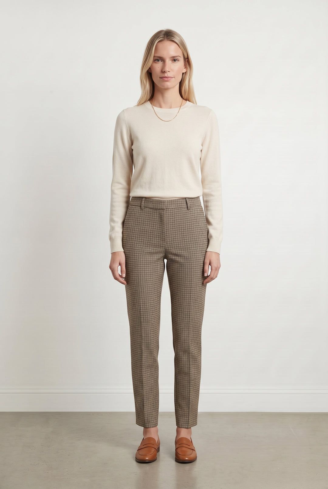 Pantalon Carreaux Marron et Noir - Taille M/38 de la marque Sézane | PARAD119260 - Vendu par Paradigme - Image 1