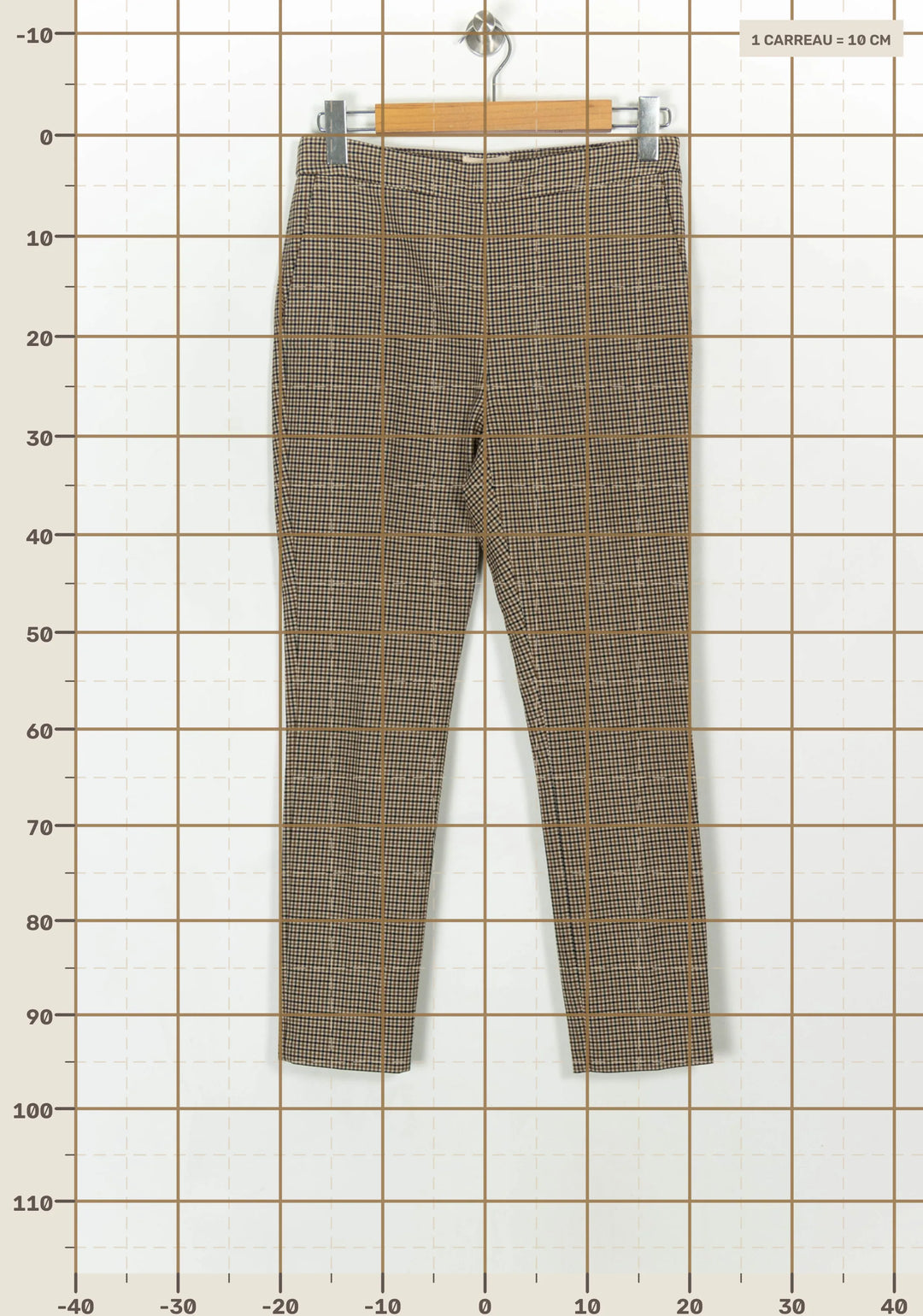 Pantalon Carreaux Marron et Noir - Taille M/38 de la marque Sézane | PARAD119260 - Vendu par Paradigme - Image 4