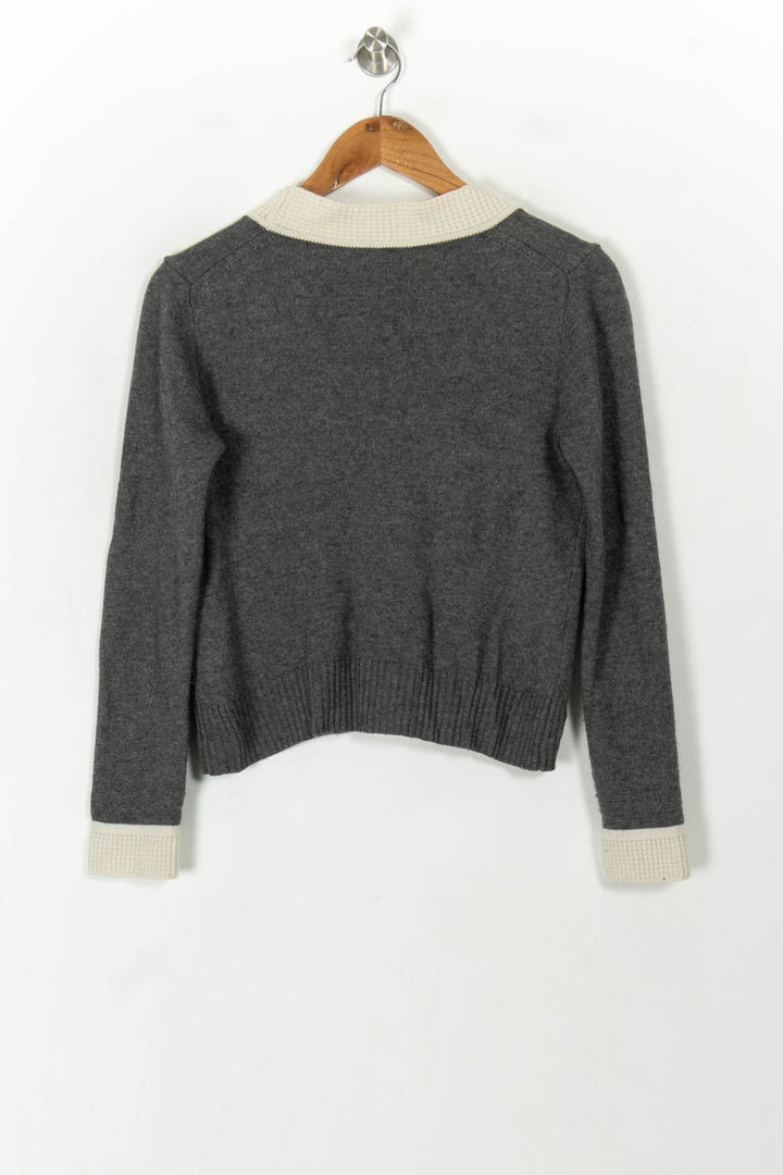 Cardigan Gris et Beige - Taille S/36 de la marque Claudie Pierlot | PARAD119271 - Vendu par Paradigme - Image 5