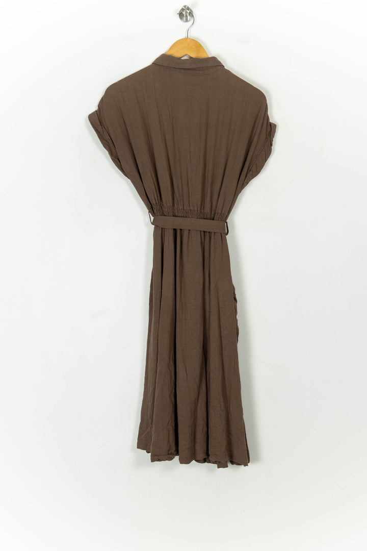 Robe Chemise Midi Marron - Taille S/36 de la marque La Petite Etoile | PARAD119284 - Vendu par Paradigme - Image 5
