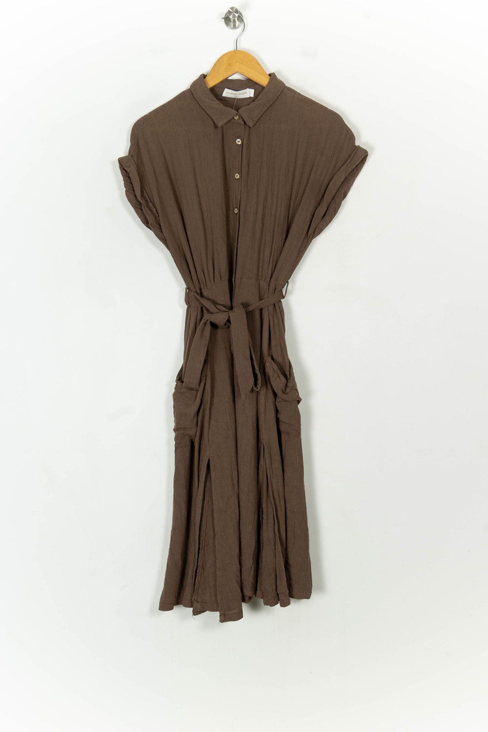 Robe Chemise Midi Marron - Taille S/36 de la marque La Petite Etoile | PARAD119284 - Vendu par Paradigme - Image 2