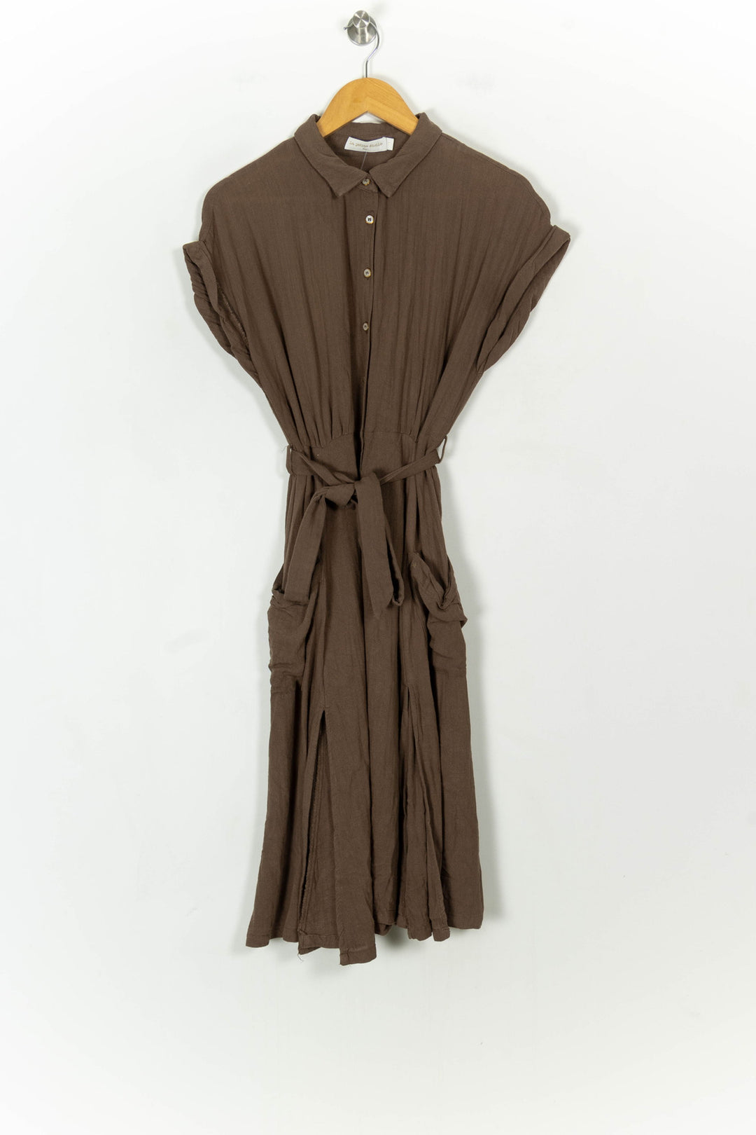 Robe Chemise Midi Marron - Taille S/36 de la marque La Petite Etoile | PARAD119284 - Vendu par Paradigme - Image 2