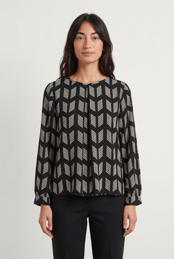 Blouse Noire et Blanche - Taille M/38 de la marque La Fée Maraboutée | PARAD119287 - Vendu par Paradigme - Image 1