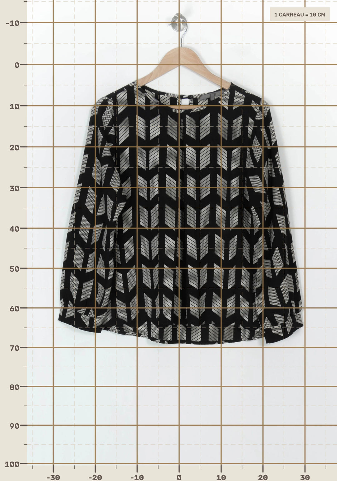 Blouse Noire et Blanche - Taille M/38 de la marque La Fée Maraboutée | PARAD119287 - Vendu par Paradigme - Image 4