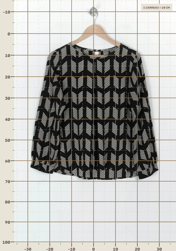 Blouse Noire et Blanche - Taille M/38 de la marque La Fée Maraboutée | PARAD119287 - Vendu par Paradigme - Image 4