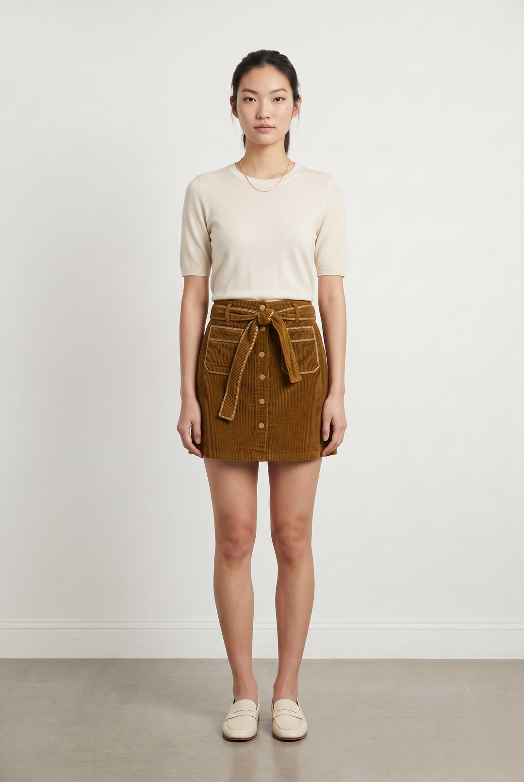 Jupe Courte Marron - Taille S/36 de la marque Louise Misha | PARAD119293 - Vendu par Paradigme - Image 1