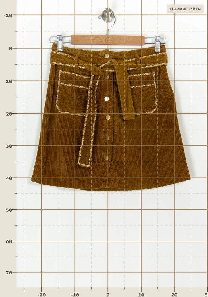 Jupe Courte Marron - Taille S/36 de la marque Louise Misha | PARAD119293 - Vendu par Paradigme - Image 4