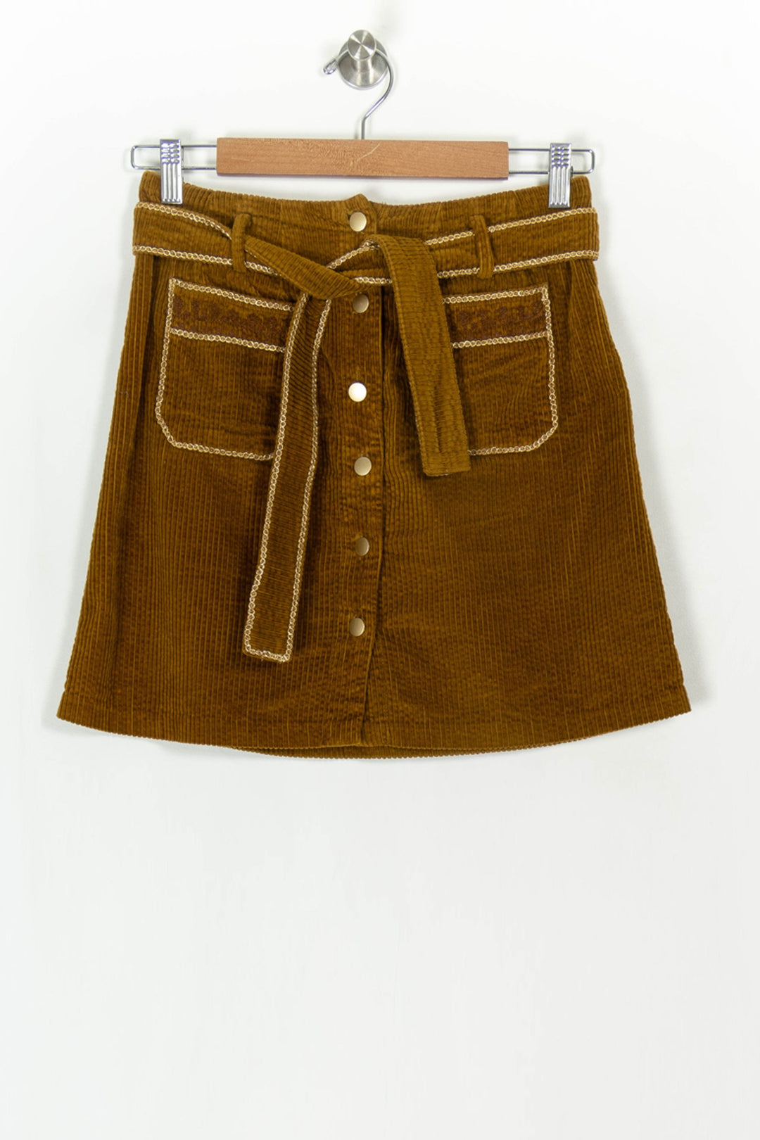 Jupe Courte Marron - Taille S/36 de la marque Louise Misha | PARAD119293 - Vendu par Paradigme - Image 2