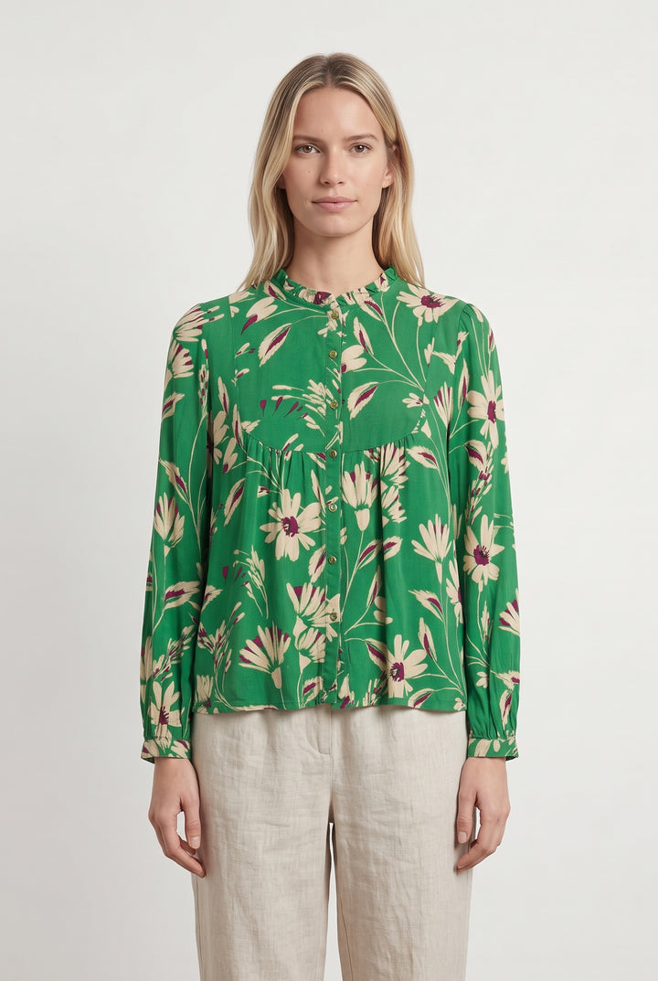 Blouse Verte et Écrue - Taille S/36 de la marque La Petite Etoile | PARAD119295 - Vendu par Paradigme - Image 1