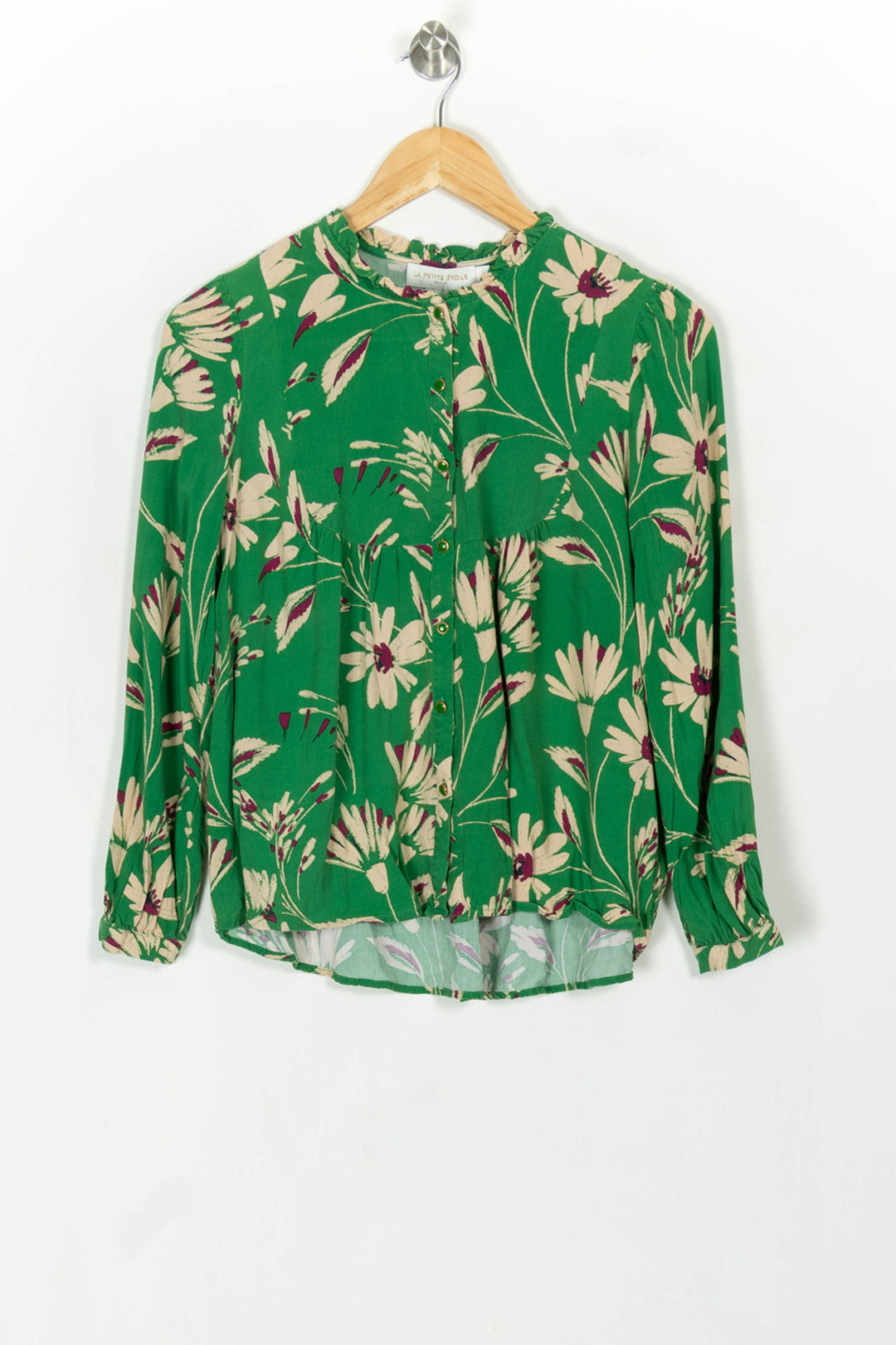 Blouse Verte et Écrue - Taille S/36 de la marque La Petite Etoile | PARAD119295 - Vendu par Paradigme - Image 2