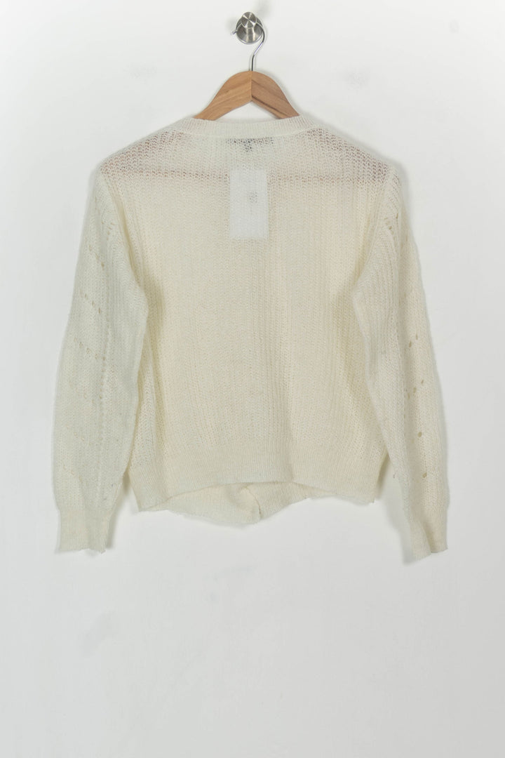 Cardigan Blanc - Taille S/36 de la marque La Fée Maraboutée | PARAD119296 - Vendu par Paradigme - Image 5