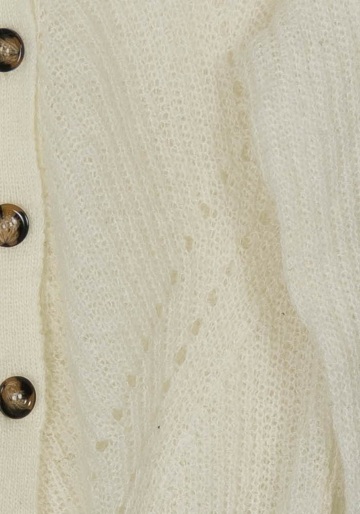 Cardigan Blanc - Taille S/36 de la marque La Fée Maraboutée | PARAD119296 - Vendu par Paradigme - Image 3