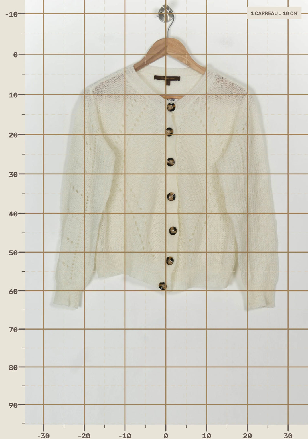 Cardigan Blanc - Taille S/36 de la marque La Fée Maraboutée | PARAD119296 - Vendu par Paradigme - Image 4