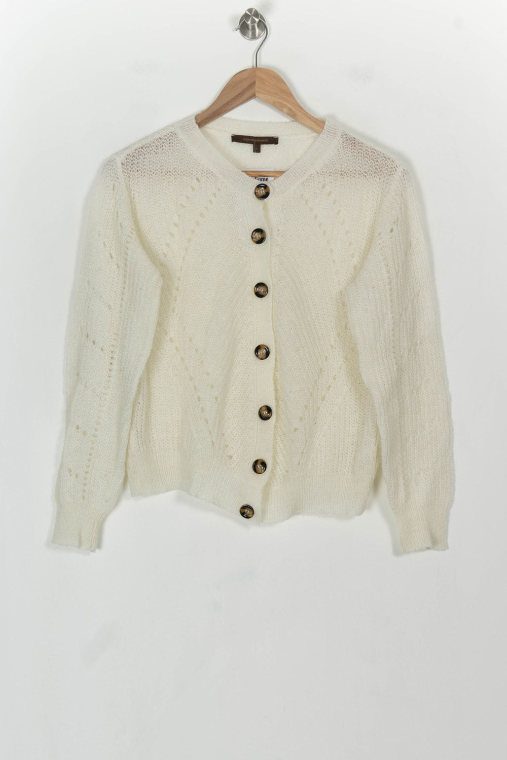 Cardigan Blanc - Taille S/36 de la marque La Fée Maraboutée | PARAD119296 - Vendu par Paradigme - Image 2