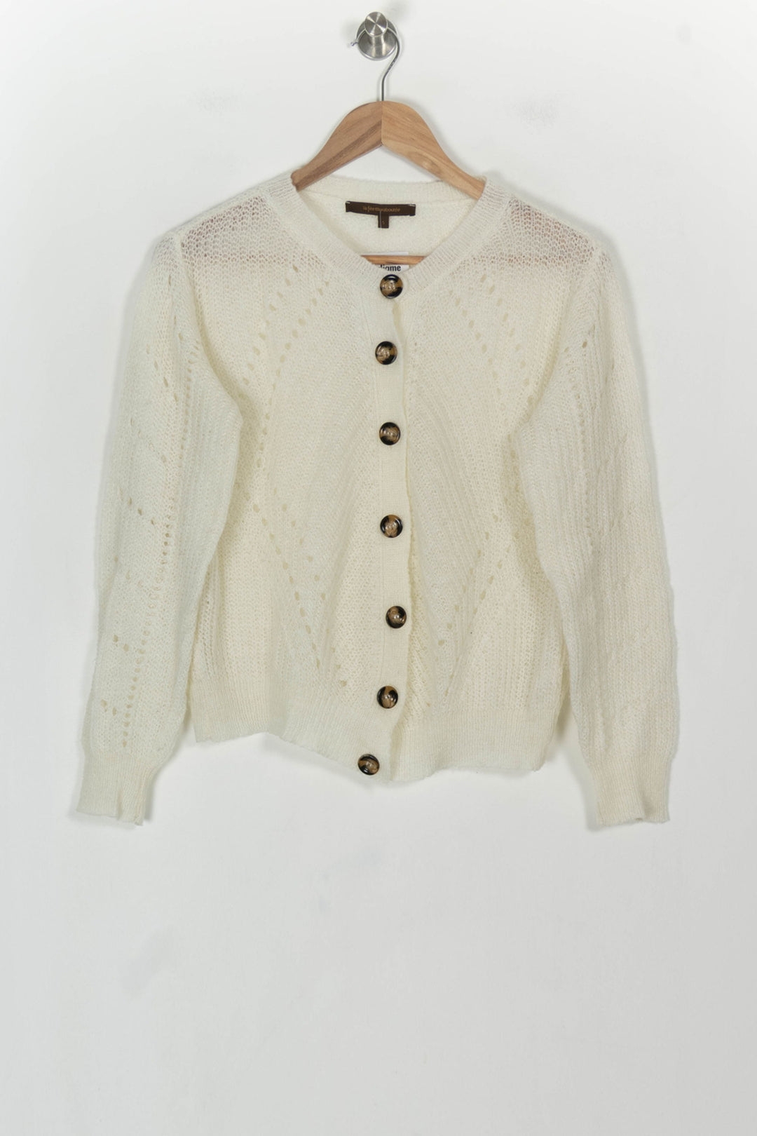 Cardigan Blanc - Taille S/36 de la marque La Fée Maraboutée | PARAD119296 - Vendu par Paradigme - Image 2