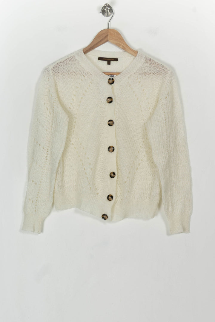 Cardigan Blanc - Taille S/36 de la marque La Fée Maraboutée | PARAD119296 - Vendu par Paradigme - Image 2
