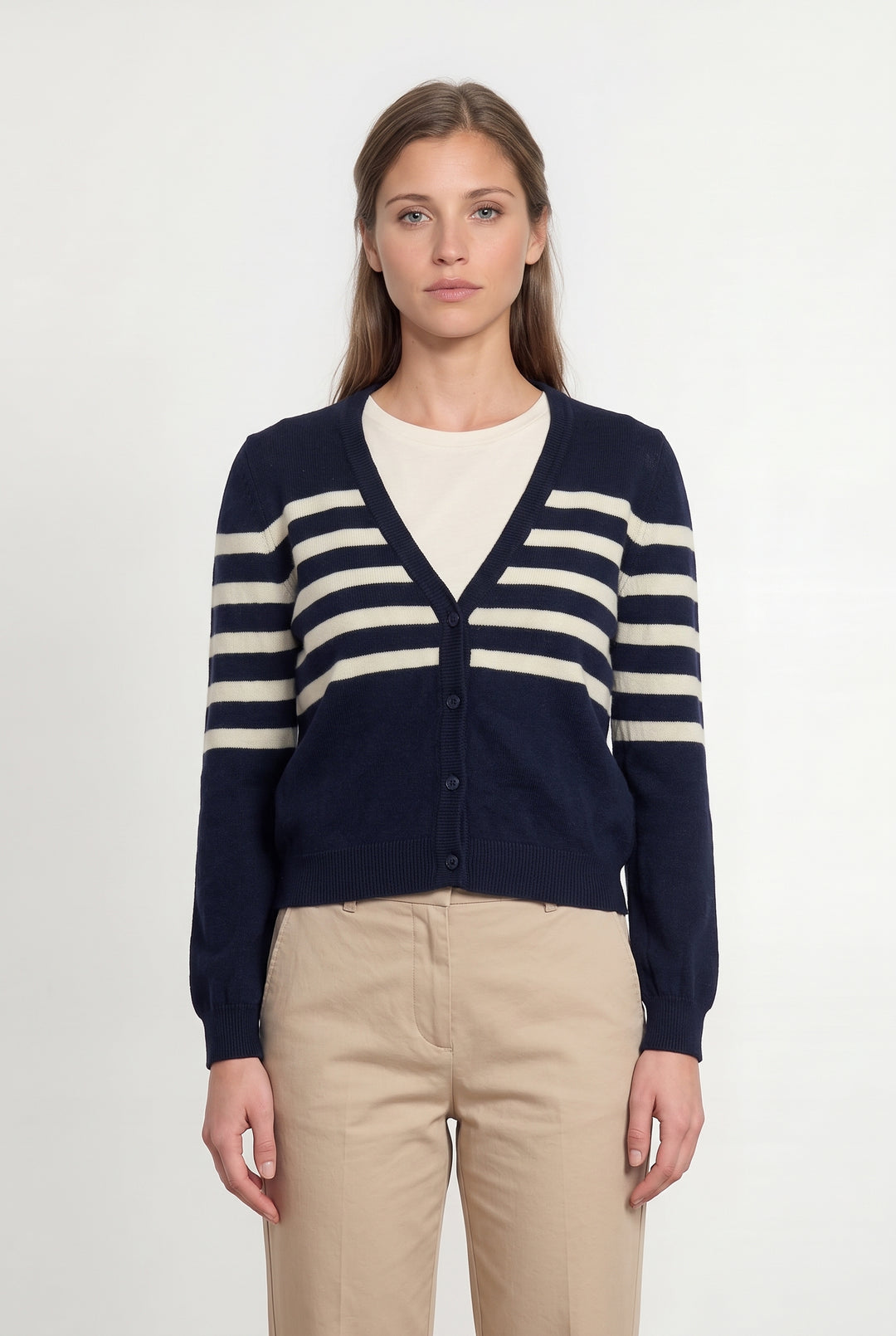 Cardigan Bleu et Blanc - Taille S/36 de la marque Balzac Paris | PARAD119297 - Vendu par Paradigme - Image 1