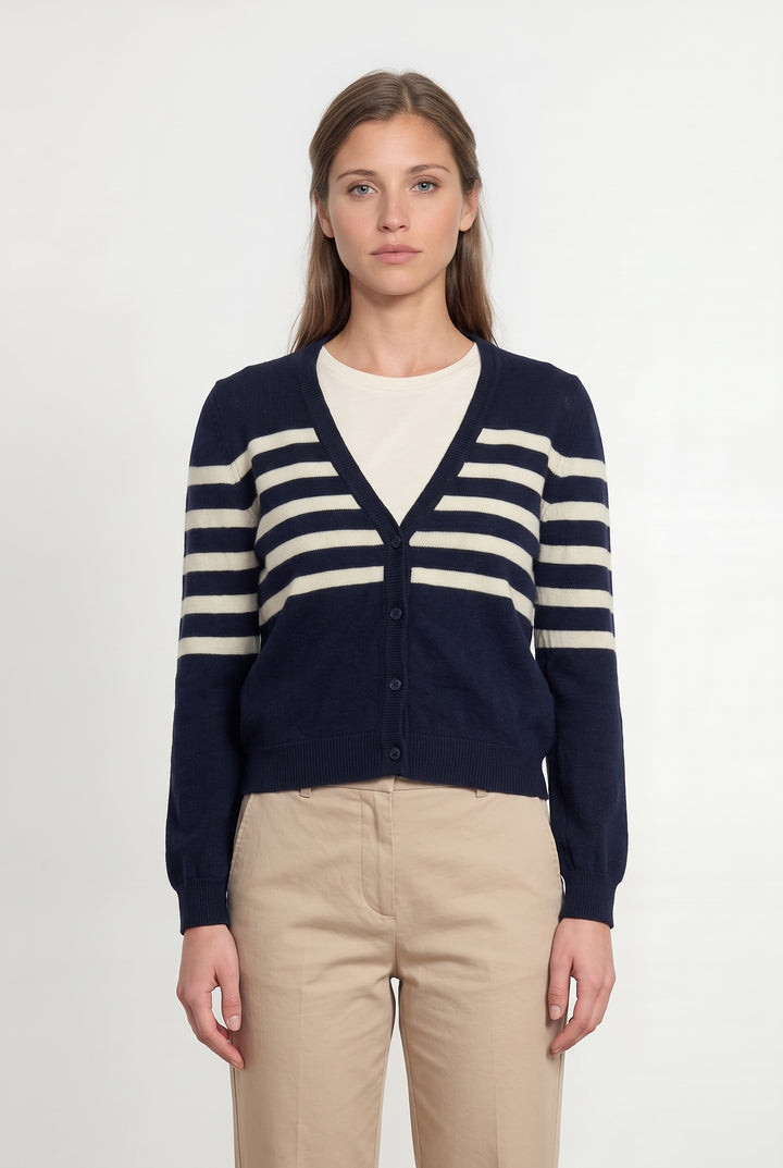 Cardigan Bleu et Blanc - Taille S/36 de la marque Balzac Paris | PARAD119297 - Vendu par Paradigme - Image 1