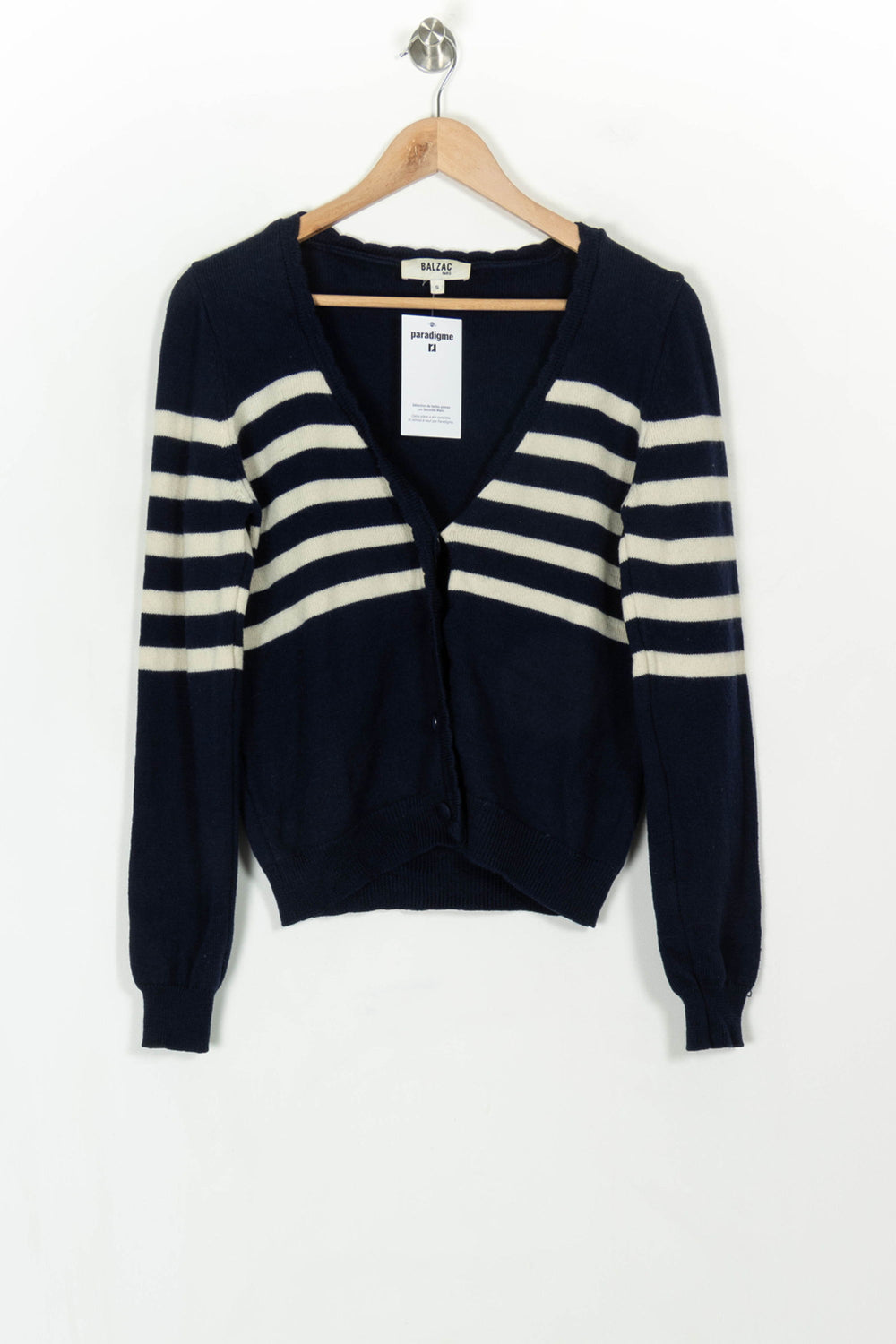 Cardigan Bleu et Blanc - Taille S/36 de la marque Balzac Paris | PARAD119297 - Vendu par Paradigme - Image 2