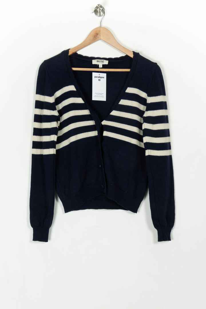 Cardigan Bleu et Blanc - Taille S/36 de la marque Balzac Paris | PARAD119297 - Vendu par Paradigme - Image 2