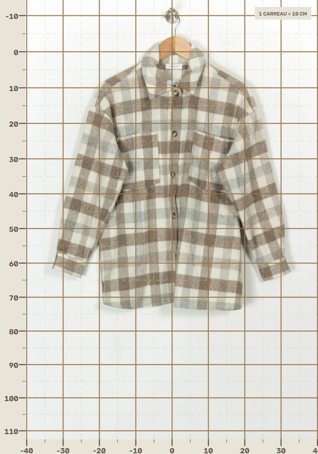 Surchemise Beige et Blanche - Taille XS/34 de la marque Kookai | PARAD119299 - Vendu par Paradigme - Image 4