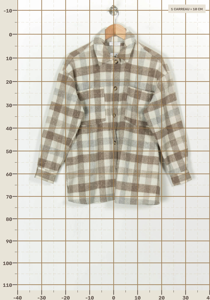 Surchemise Beige et Blanche - Taille XS/34 de la marque Kookai | PARAD119299 - Vendu par Paradigme - Image 4