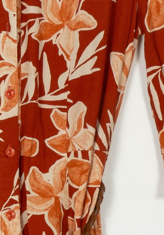 Robe Chemisier Rouge et Beige - Taille S/36 de la marque Grace &amp; Mila | PARAD119300 - Vendu par Paradigme - Image 3
