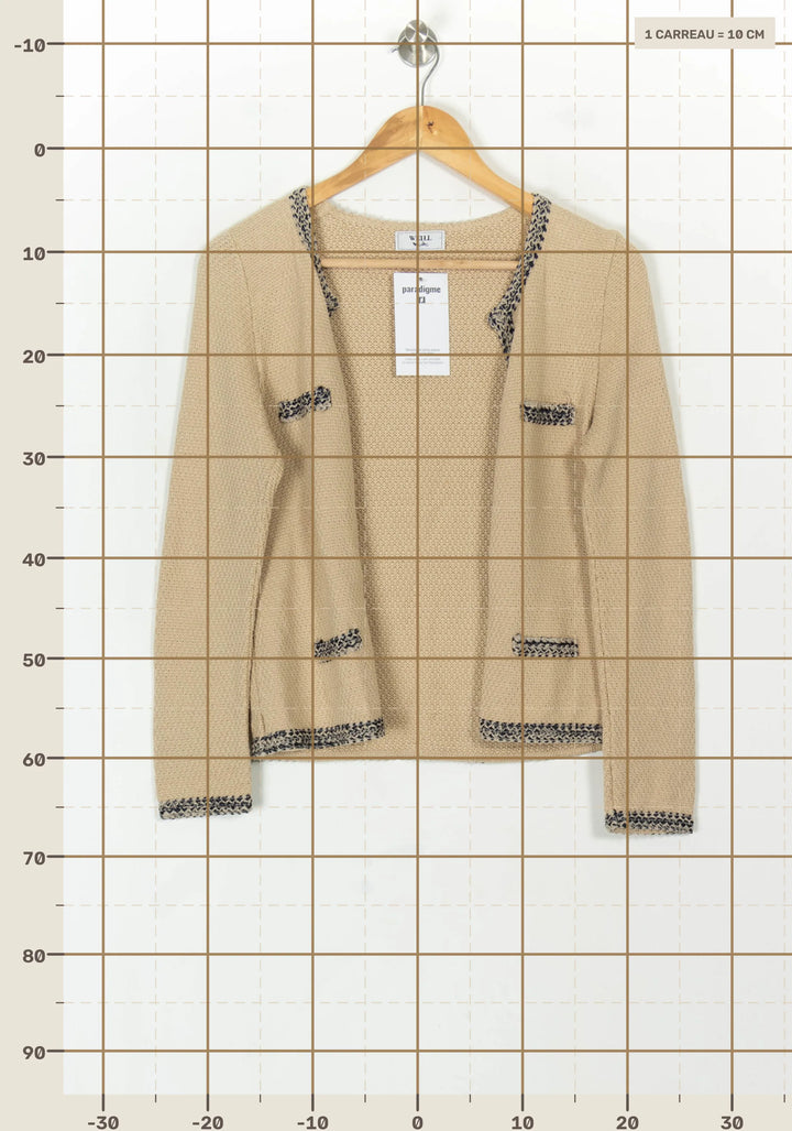 Veste Tricot Beige et Noir - Taille S/36 de la marque Weill | PARAD119311 - Vendu par Paradigme - Image 4