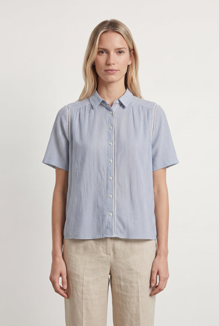 Chemise Bleu et Blanc - Taille M/38 de la marque Sud express | PARAD119315 - Vendu par Paradigme - Image 1