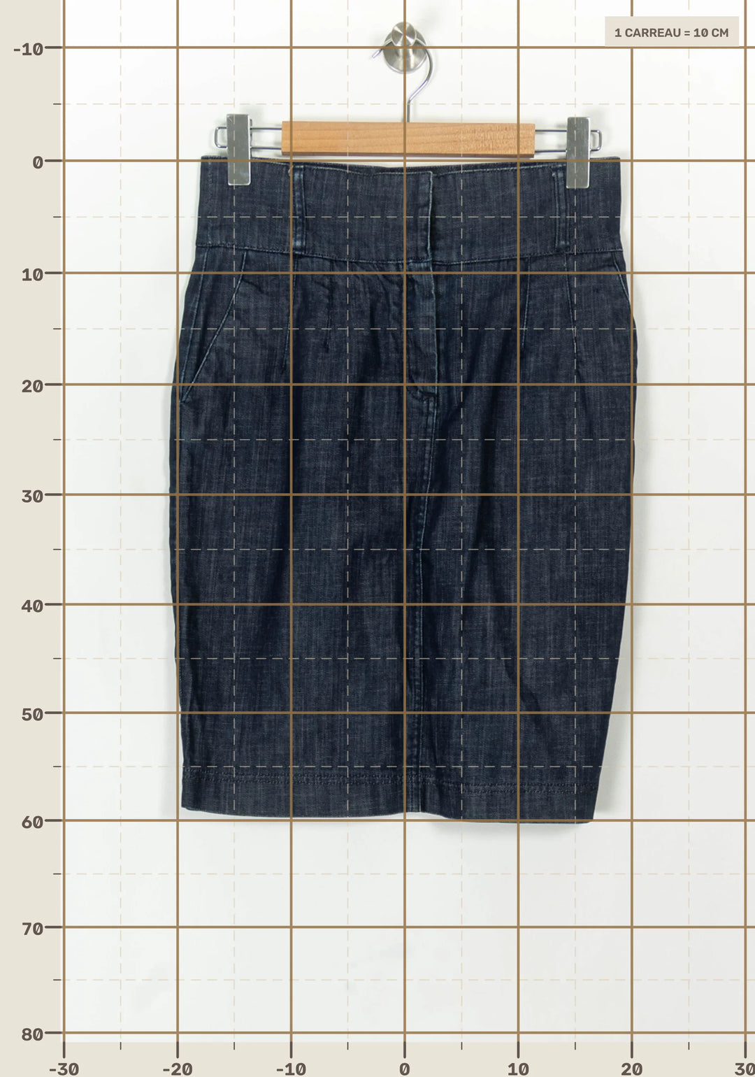 Jupe Crayon Bleu - Taille L/40 de la marque Comptoir des Cotonniers | PARAD119318 - Vendu par Paradigme - Image 4