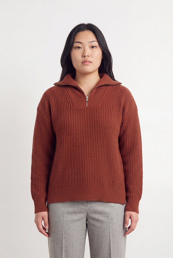 Pull Zippé Bordeaux - Taille XL/42 de la marque Aigle | PARAD119328 - Vendu par Paradigme - Image 1