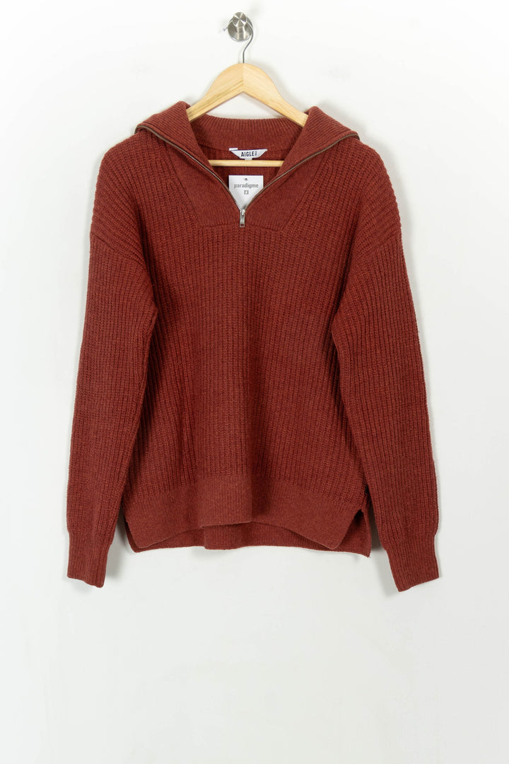 Pull Zippé Bordeaux - Taille XL/42 de la marque Aigle | PARAD119328 - Vendu par Paradigme - Image 2