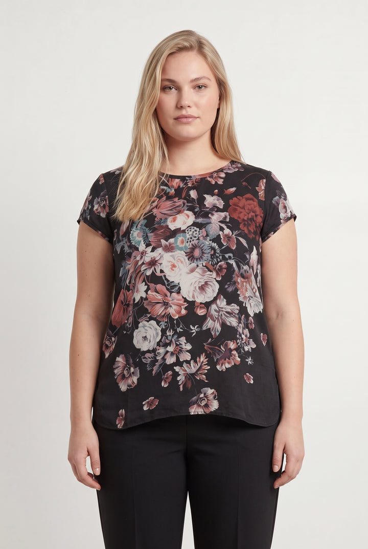 Blouse Fleurie Noire et Rose - Taille XXXL/46 de la marque Liu Jo | PARAD119329 - Vendu par Paradigme - Image 1