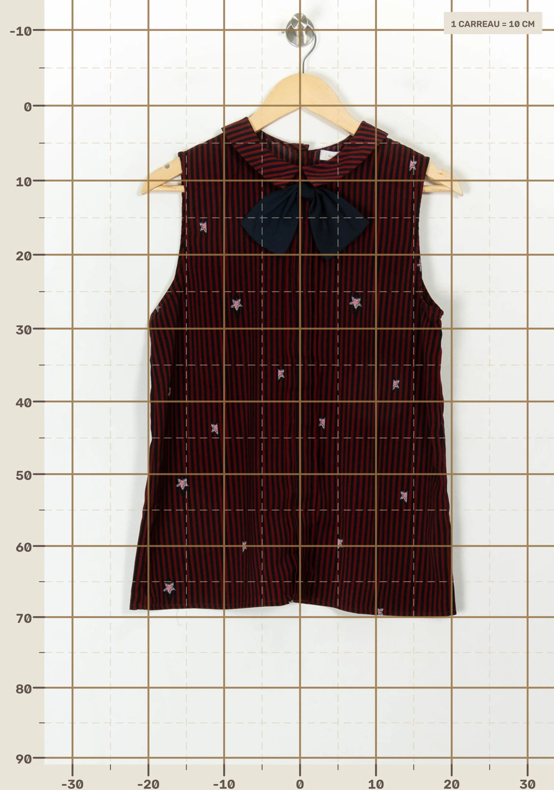 Blouse Sans Manches Rayée Rouge et Bleu - Taille L/40 de la marque Grace &amp; Mila | PARAD119331 - Vendu par Paradigme - Image 4