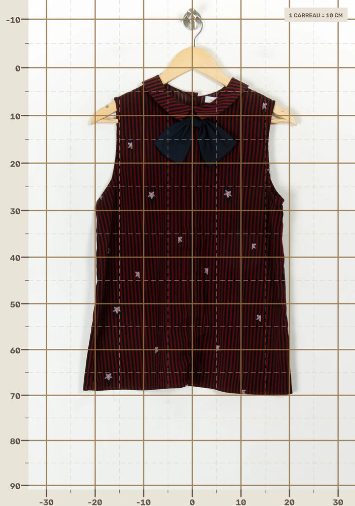 Blouse Sans Manches Rayée Rouge et Bleu - Taille L/40 de la marque Grace &amp; Mila | PARAD119331 - Vendu par Paradigme - Image 4