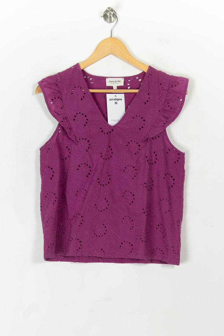 Blouse Violet - Taille L/40 de la marque Grace &amp; Mila | PARAD119332 - Vendu par Paradigme - Image 2