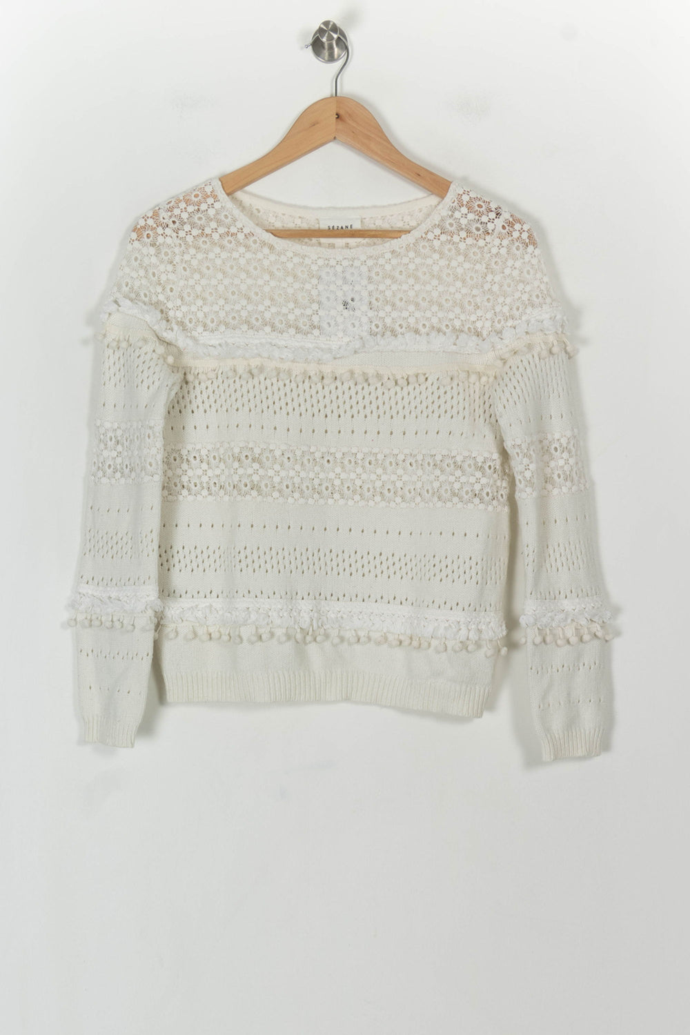 Pull Blanc - Taille S/36 de la marque Sézane | PARAD119349 - Vendu par Paradigme - Image 2