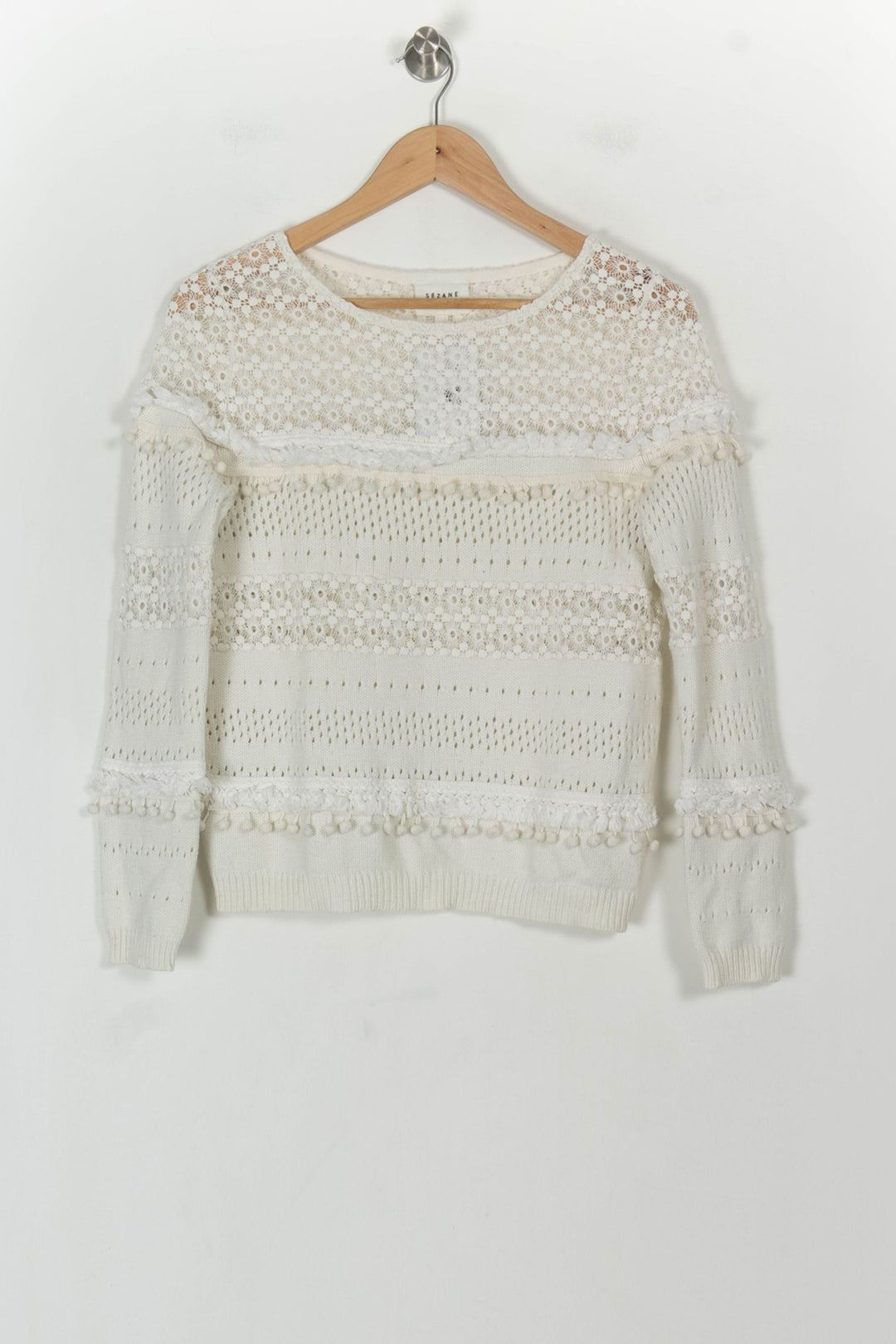 Pull Blanc - Taille S/36 de la marque Sézane | PARAD119349 - Vendu par Paradigme - Image 2