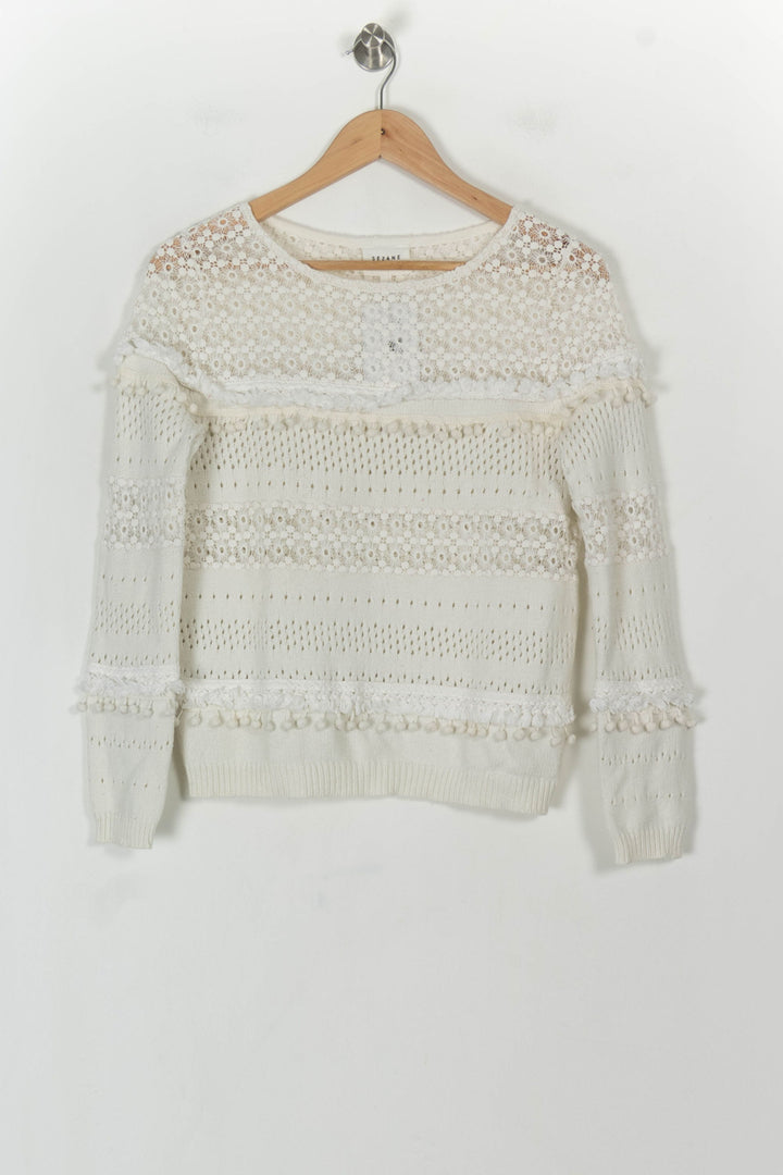 Pull Blanc - Taille S/36 de la marque Sézane | PARAD119349 - Vendu par Paradigme - Image 2