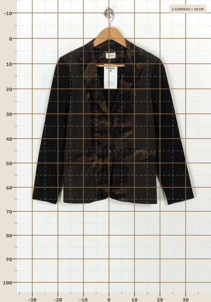 Blazer Camouflé et Noir - Taille S/36 de la marque Indies | PARAD119362 - Vendu par Paradigme - Image 4